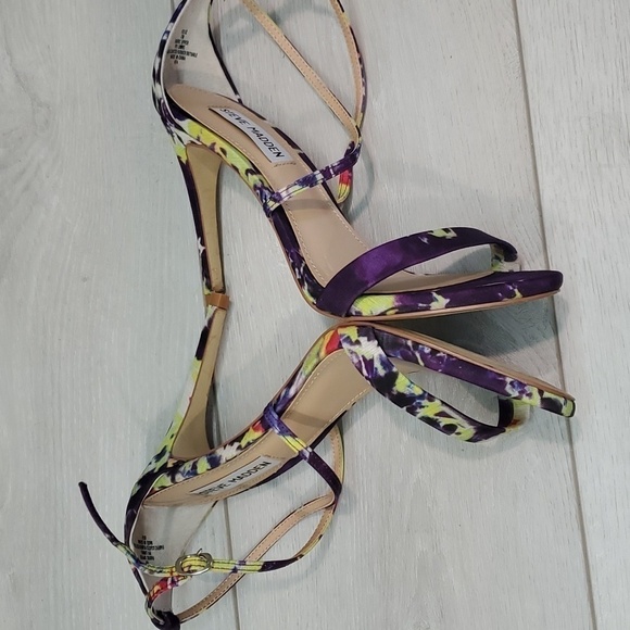 Steve Madden Women Feliz Watercolor Tie Dye Stilet Ankle Strap Heels Shoes sz 7M - Picture 9 of 12